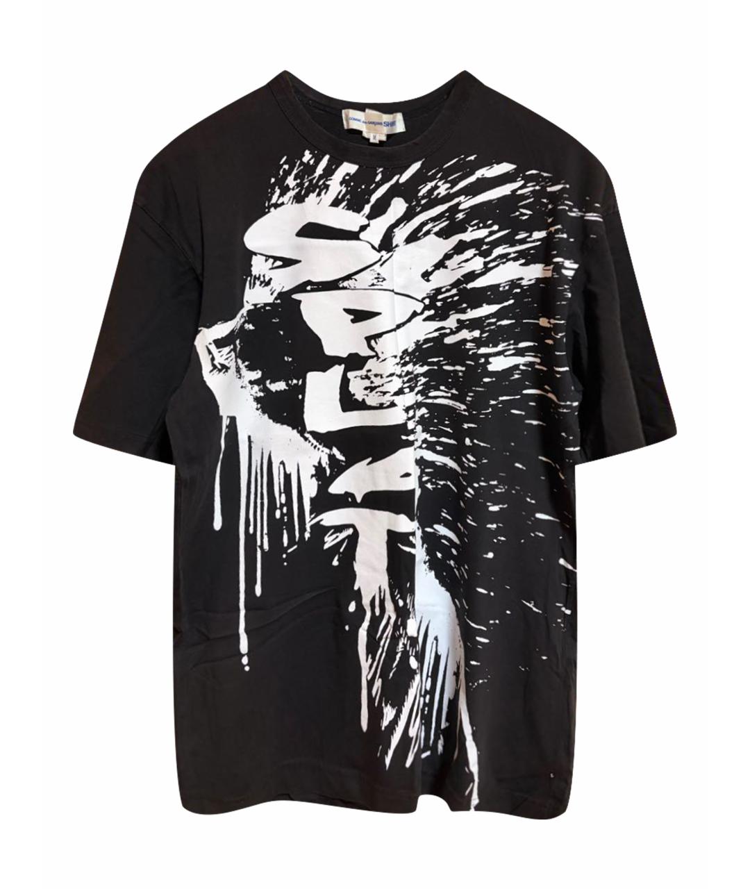 COMME DES GARÇONS SHIRT Черная хлопковая футболка, фото 1