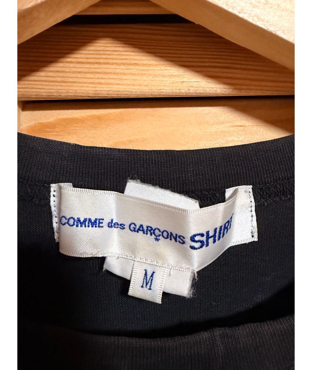 COMME DES GARÇONS SHIRT Черная хлопковая футболка, фото 3