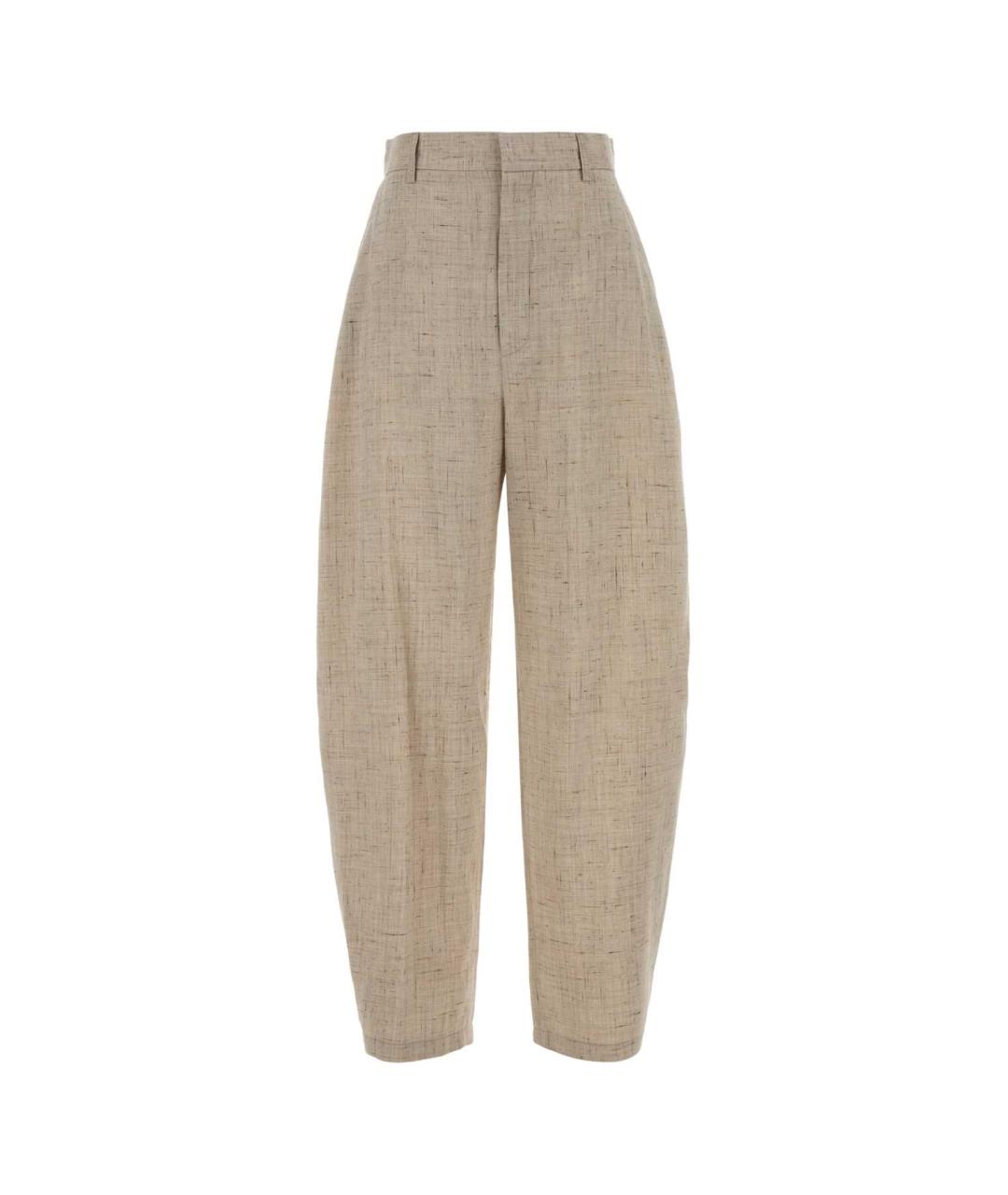 MOSCHINO Бежевые вискозные прямые брюки, фото 1