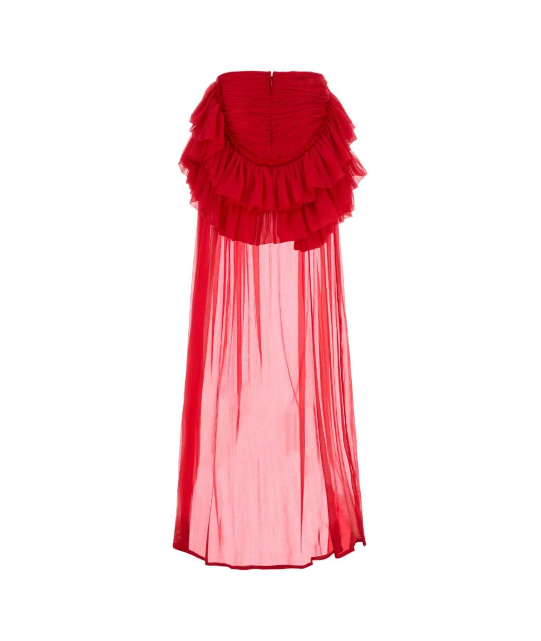 DRIES VAN NOTEN Красная шелковая юбка макси, фото 2