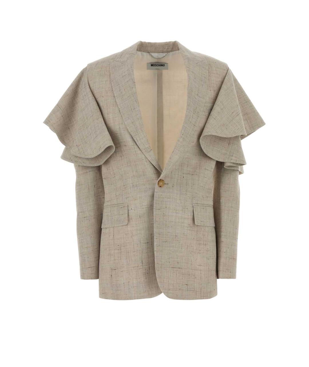 MOSCHINO Бежевый вискозный жакет/пиджак, фото 1