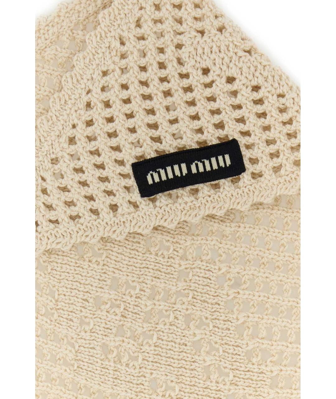 MIU MIU Бежевая повязка на голову, фото 2