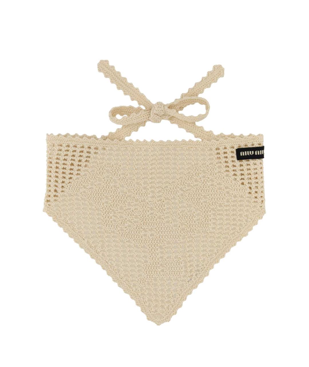 MIU MIU Бежевая повязка на голову, фото 1