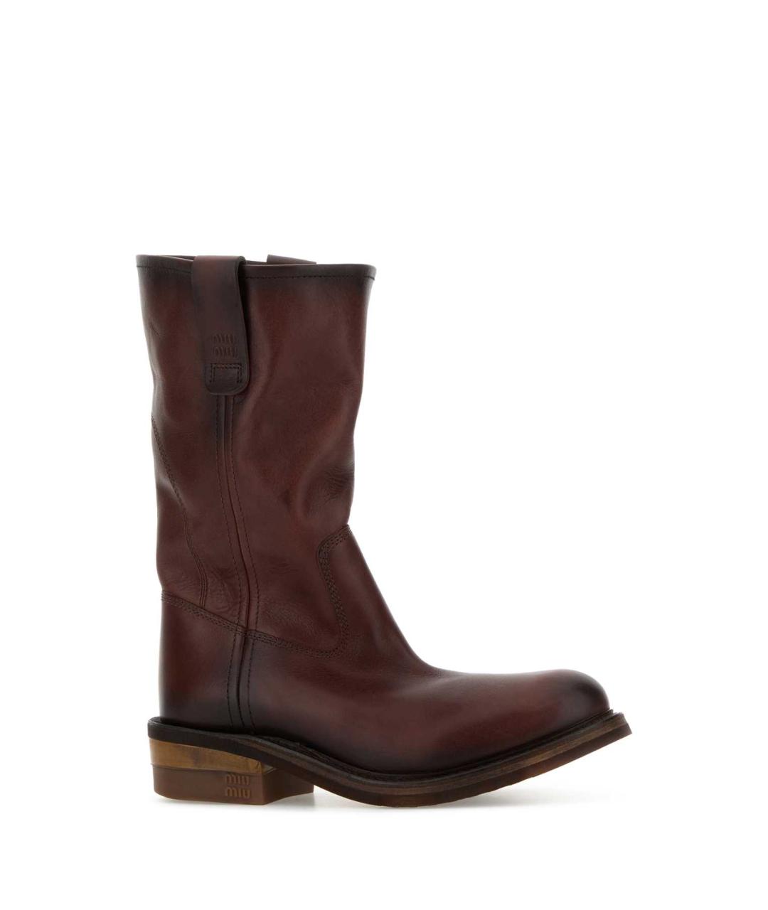 MIU MIU Коричневые кожаные сапоги, фото 2