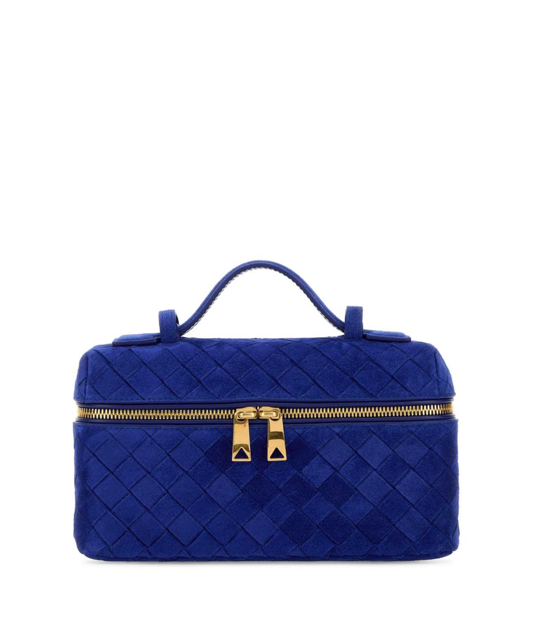 BOTTEGA VENETA Синяя замшевая сумка с короткими ручками, фото 1