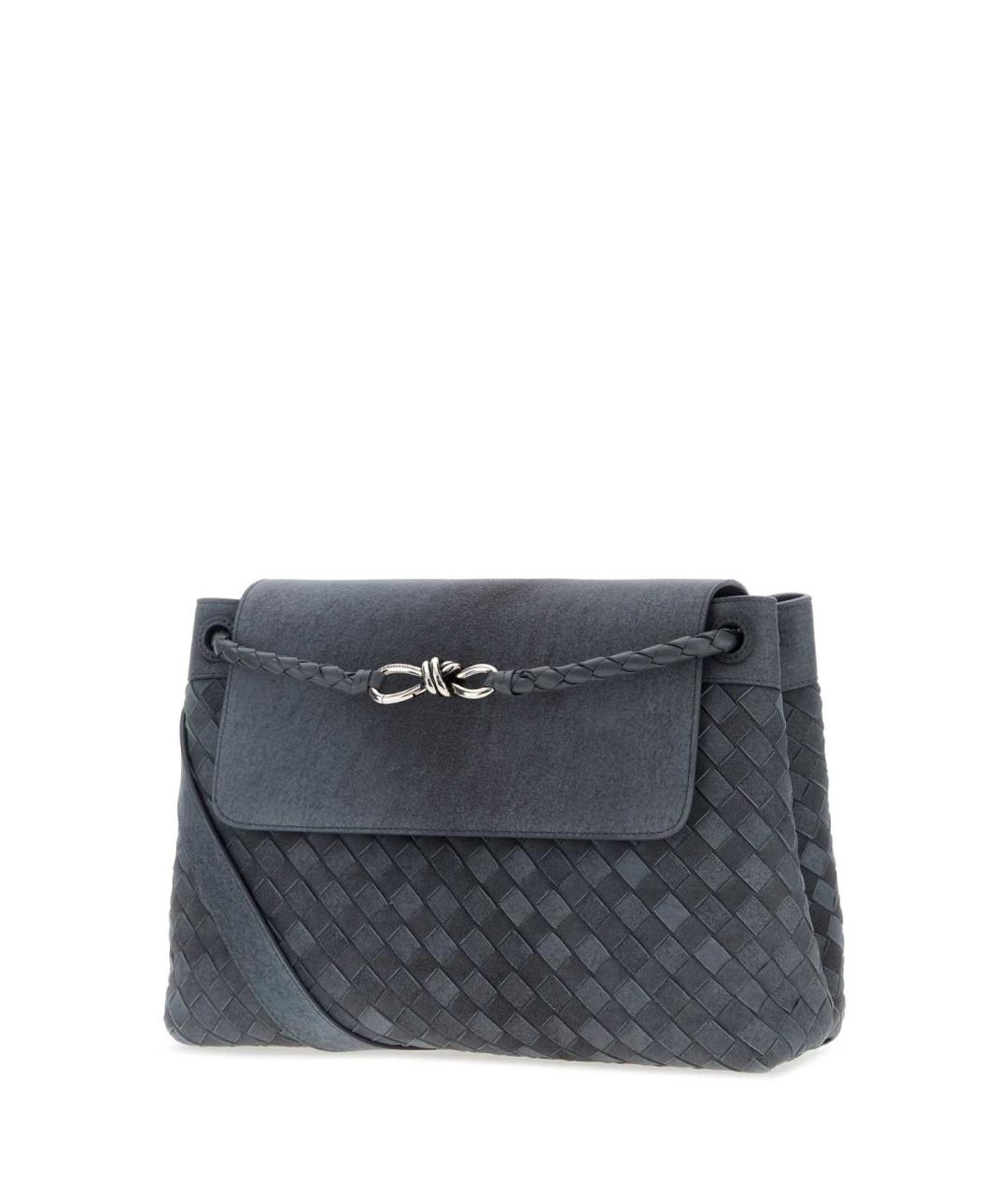 BOTTEGA VENETA Голубая замшевая сумка на плечо, фото 2