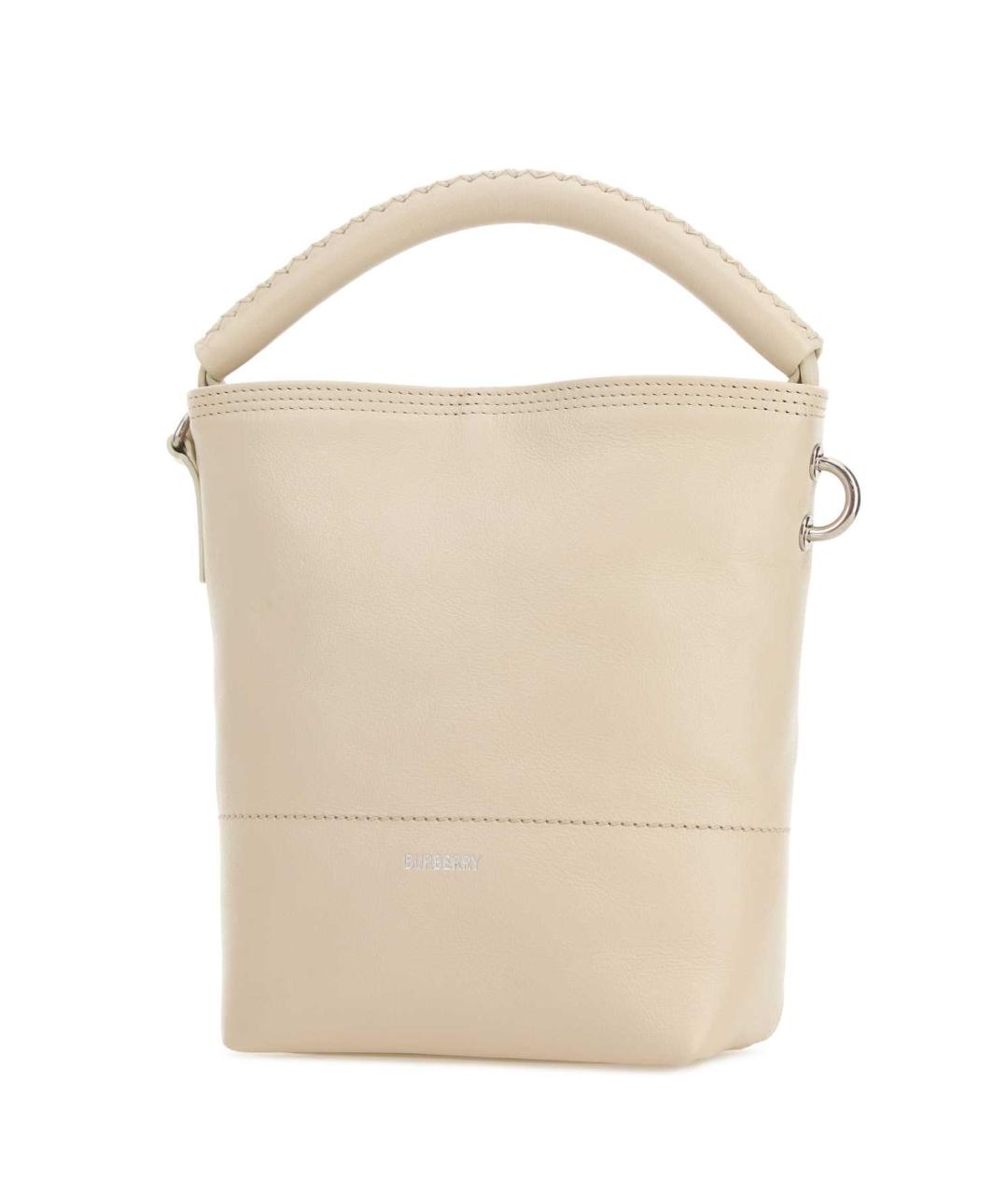 BURBERRY Белая кожаная сумка с короткими ручками, фото 2