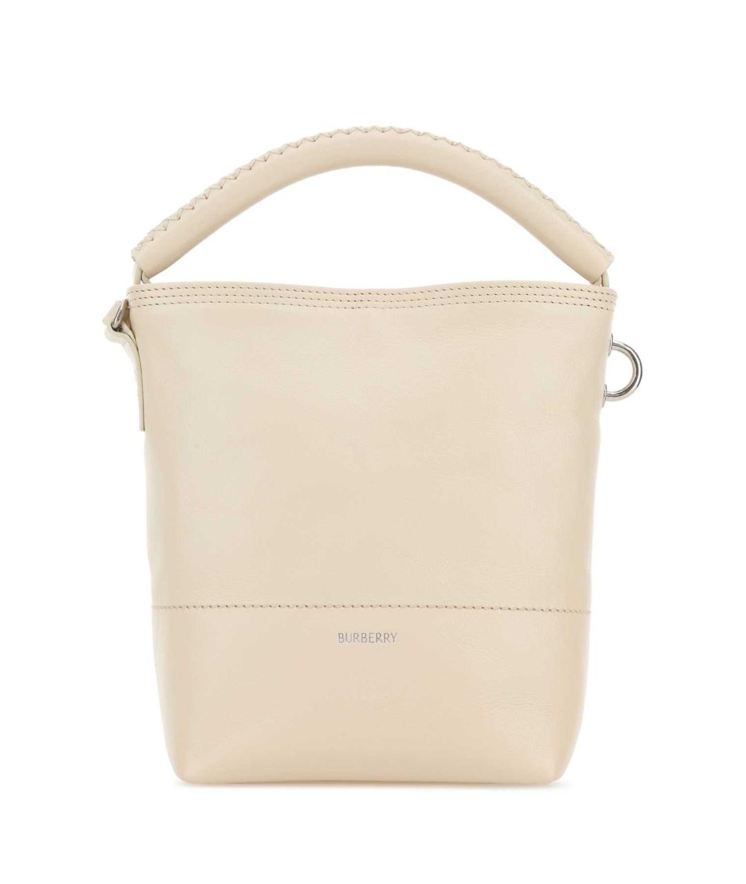 BURBERRY Белая кожаная сумка с короткими ручками, фото 1