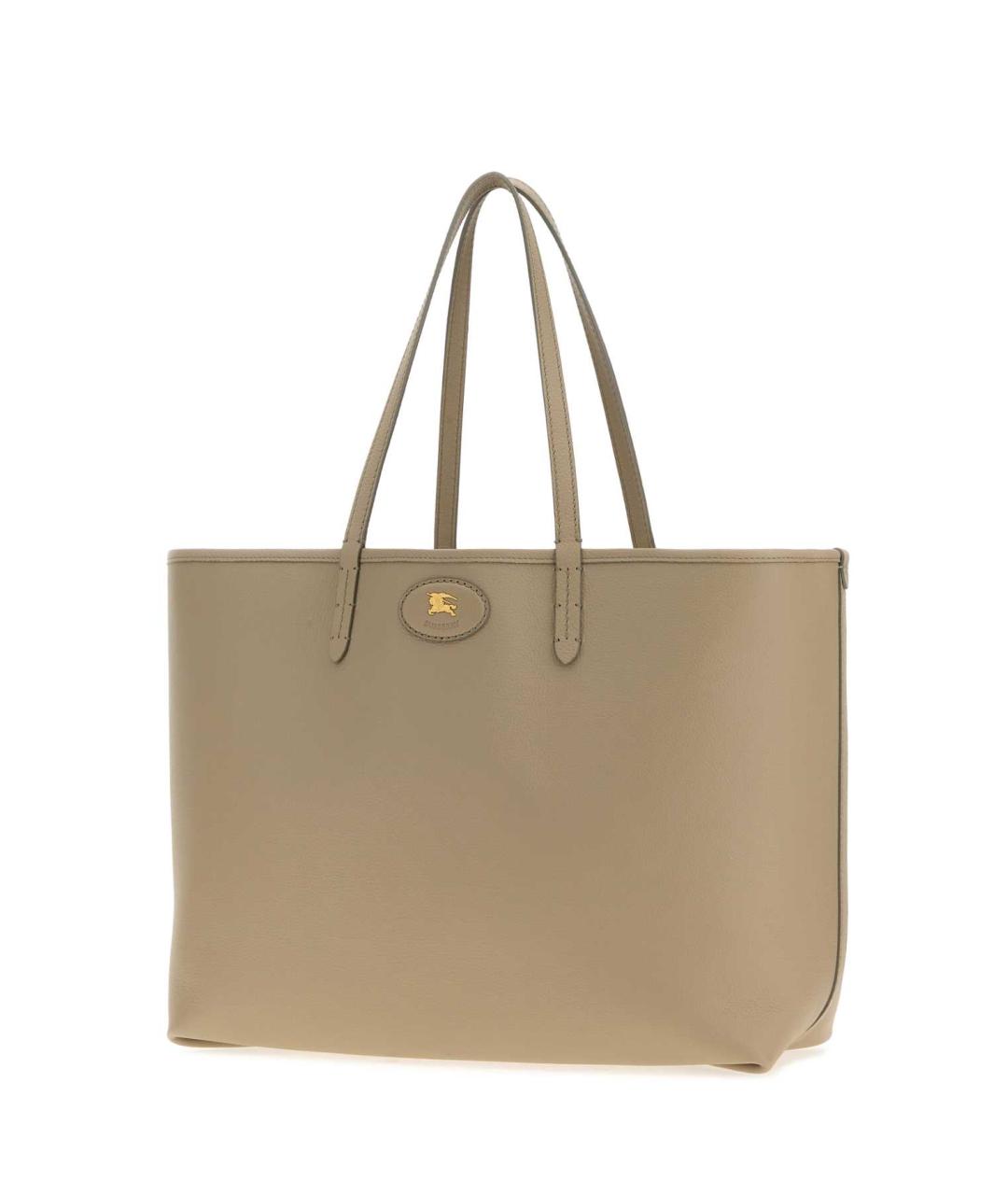 BURBERRY Серая кожаная сумка тоут, фото 2