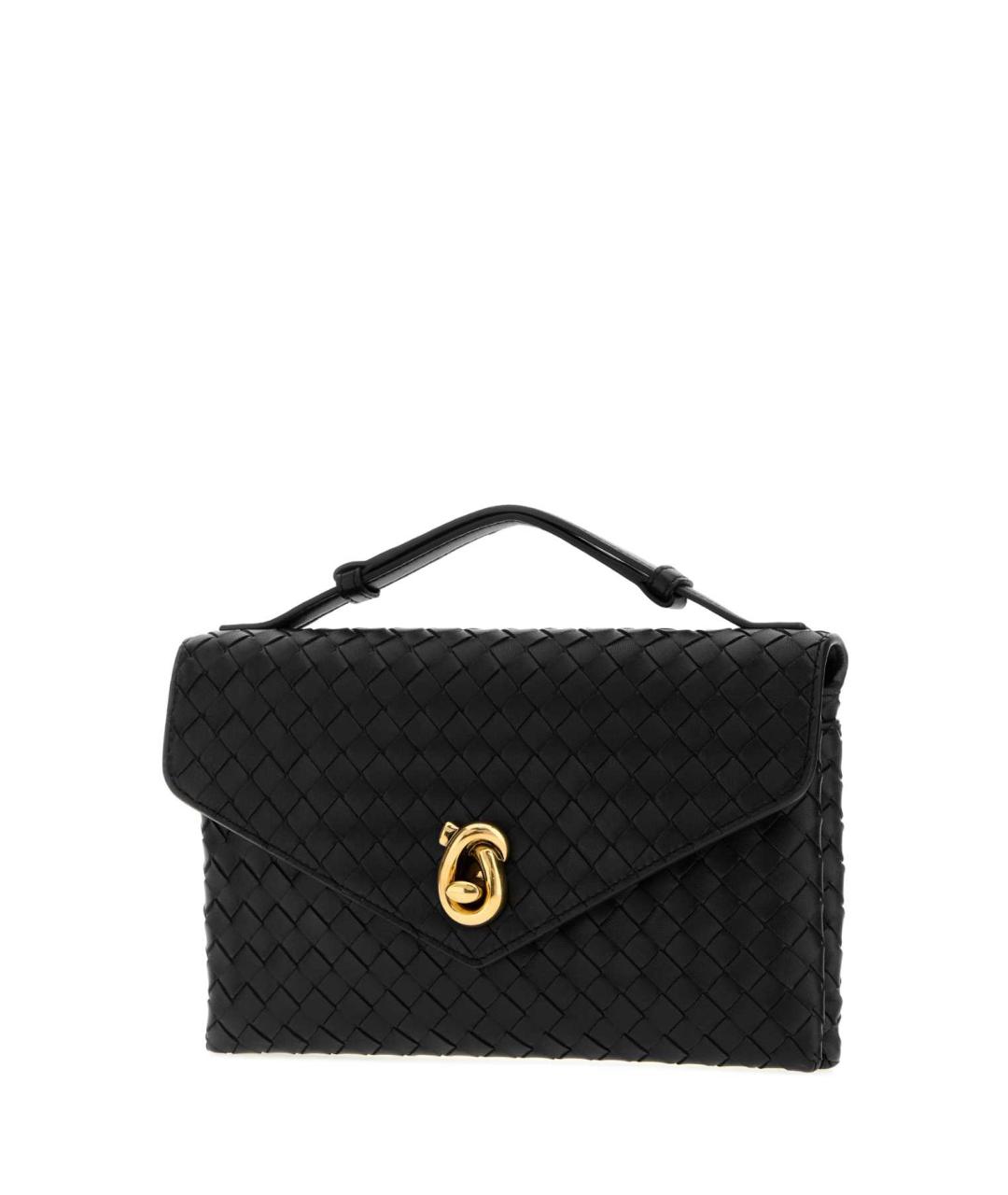 BOTTEGA VENETA Черная кожаная сумка с короткими ручками, фото 2