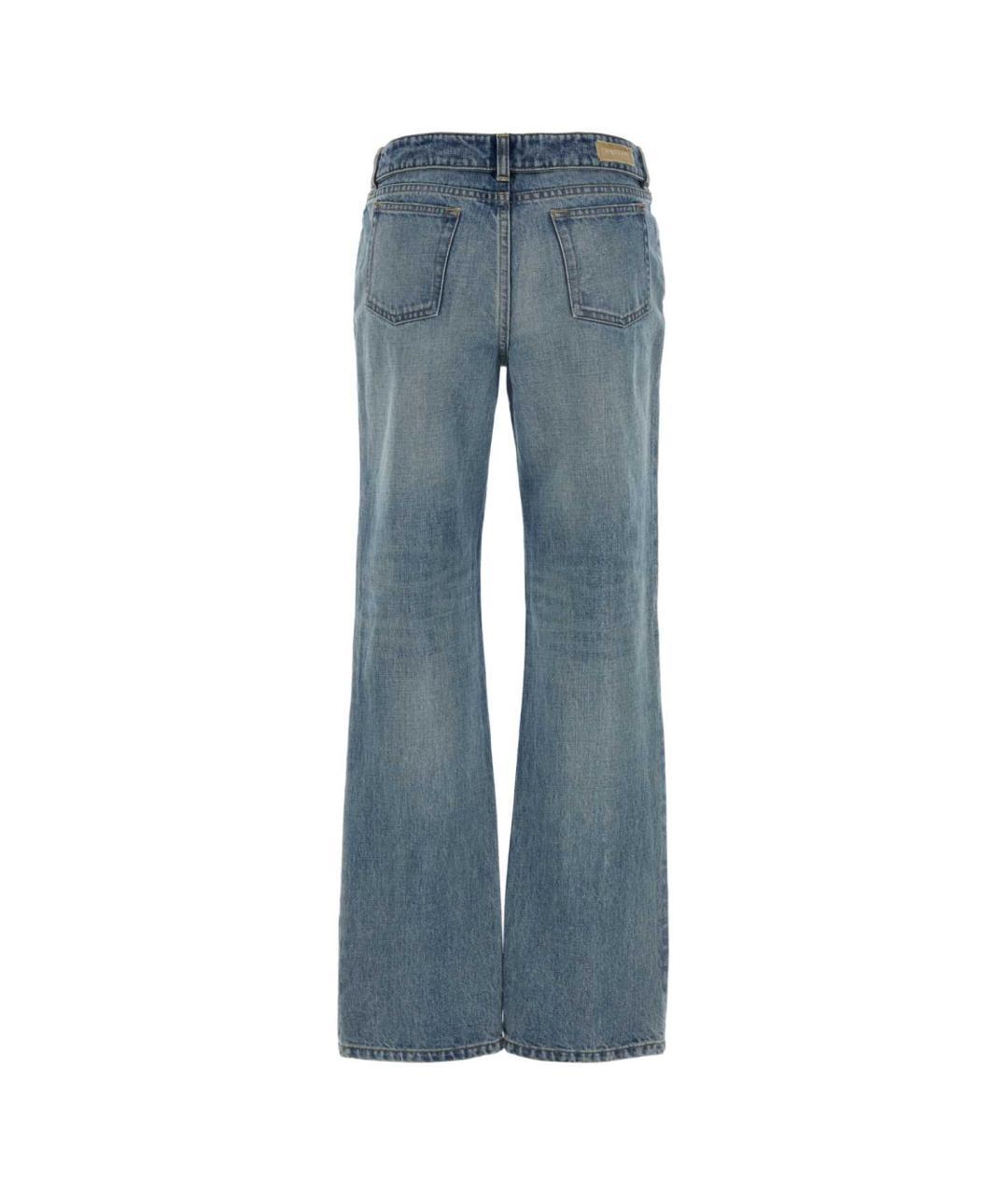 ALEXANDER MCQUEEN Синие хлопковые прямые брюки, фото 2