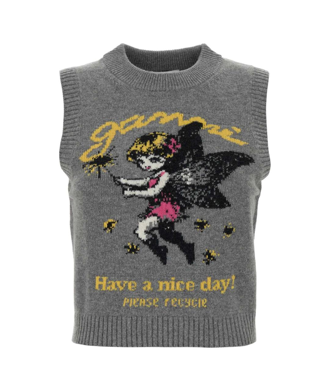 GANNI Серый шерстяной жилет, фото 1