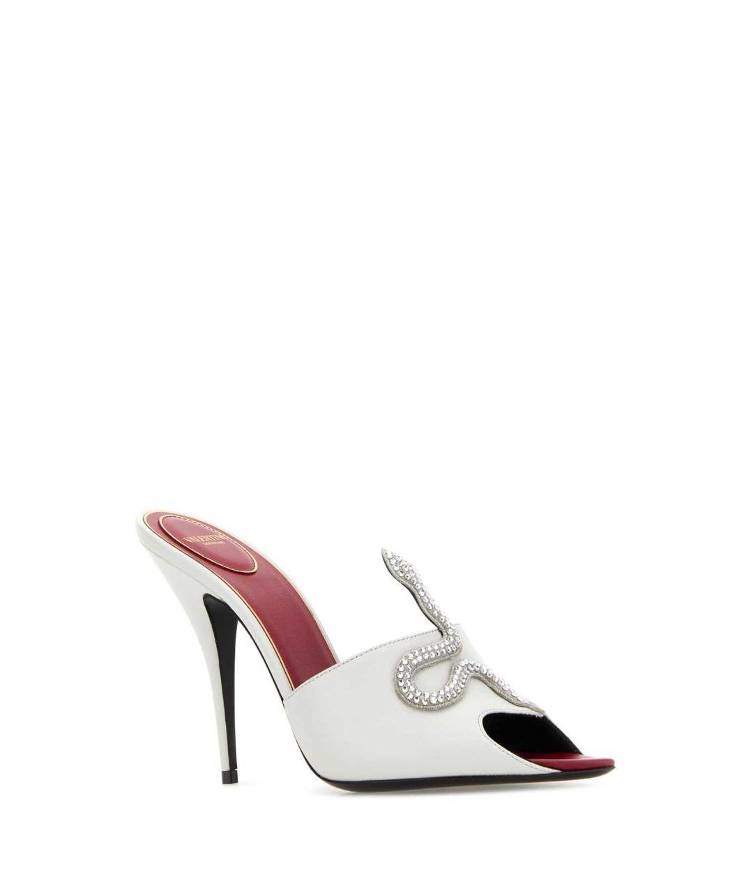 VALENTINO Белые кожаные мюли, фото 2