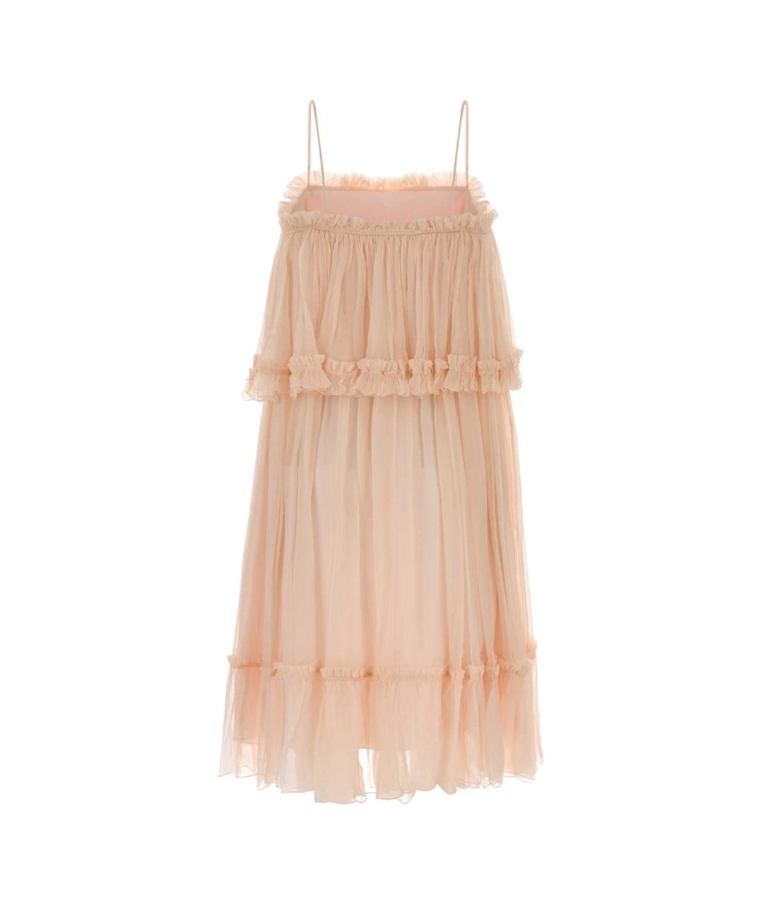 CHLOE Розовое шелковое коктейльное платье, фото 2