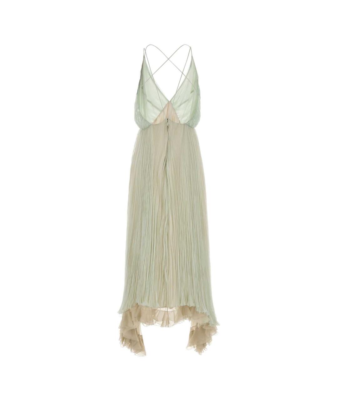 ALBERTA FERRETTI Зеленые шелковое платье, фото 2