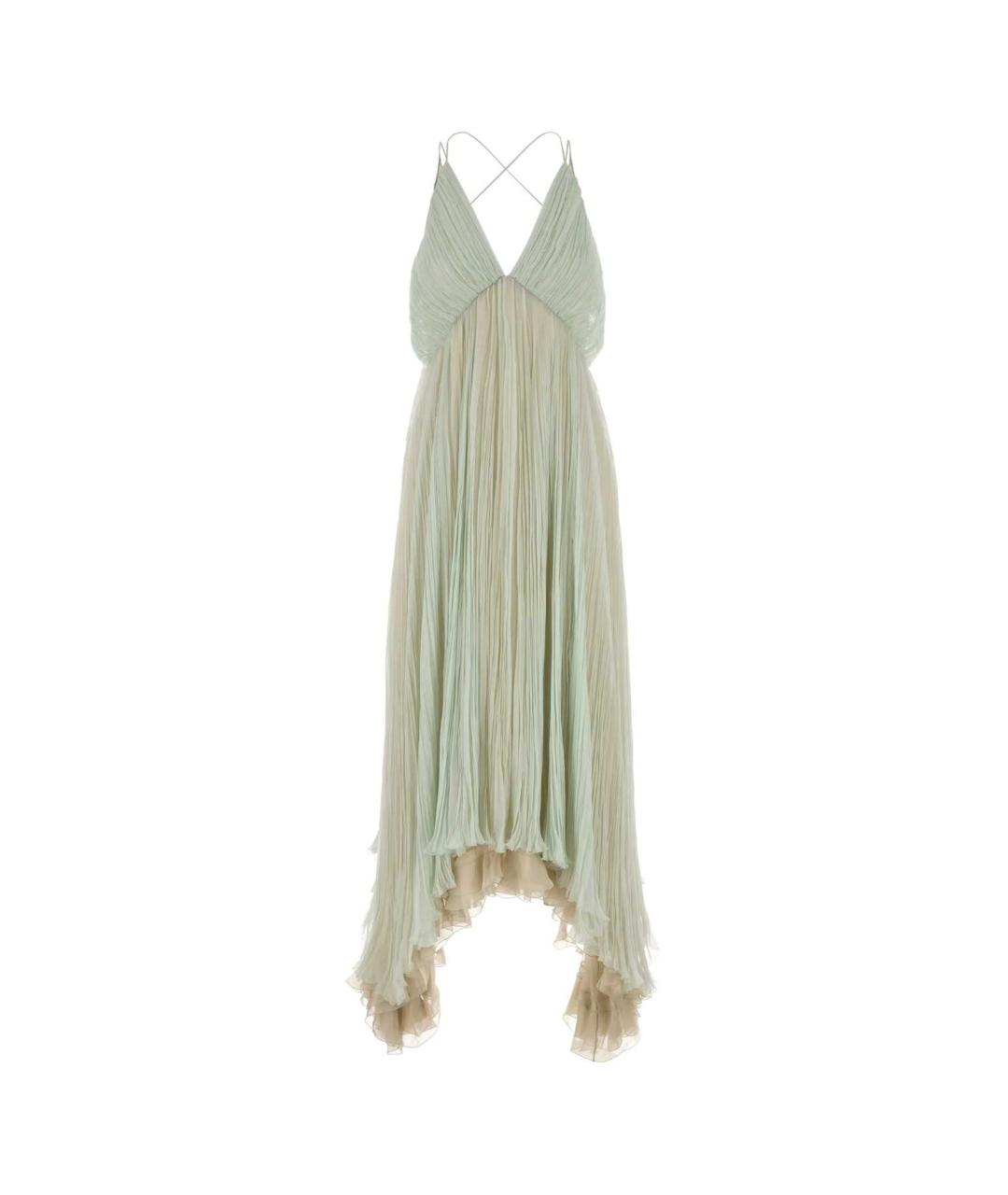 ALBERTA FERRETTI Зеленые шелковое платье, фото 1