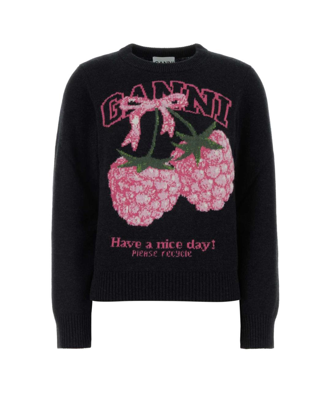 GANNI Черный шерстяной джемпер / свитер, фото 1