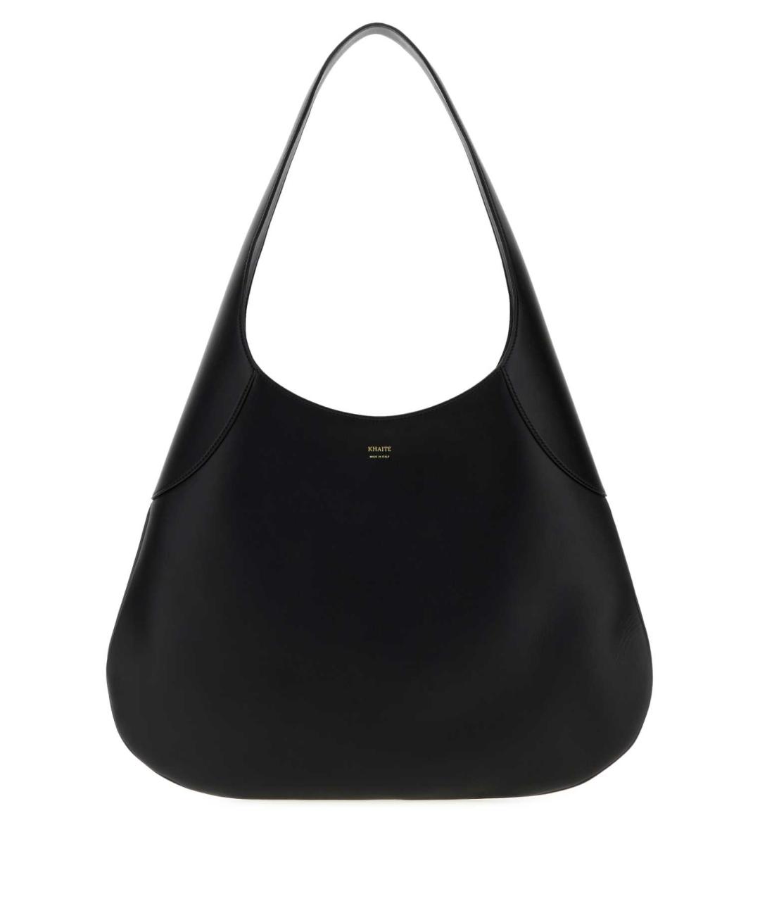 KHAITE Черная кожаная сумка с короткими ручками, фото 1