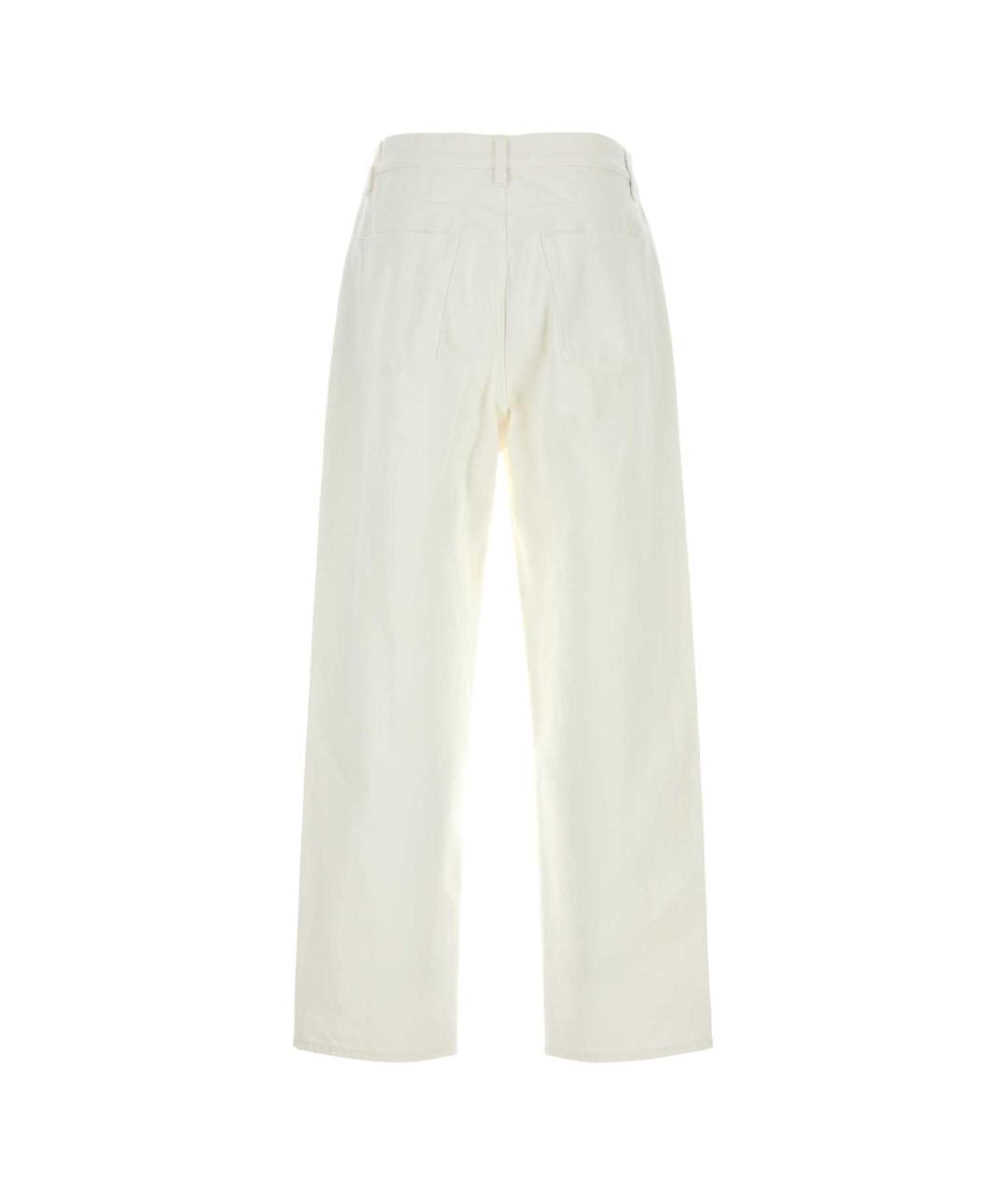 JIL SANDER Белые хлопковые прямые джинсы, фото 2