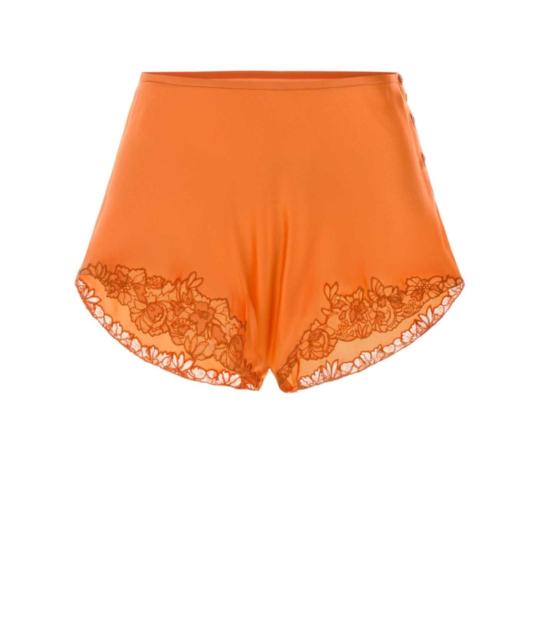 SAINT LAURENT Оранжевое шелковые шорты, фото 1