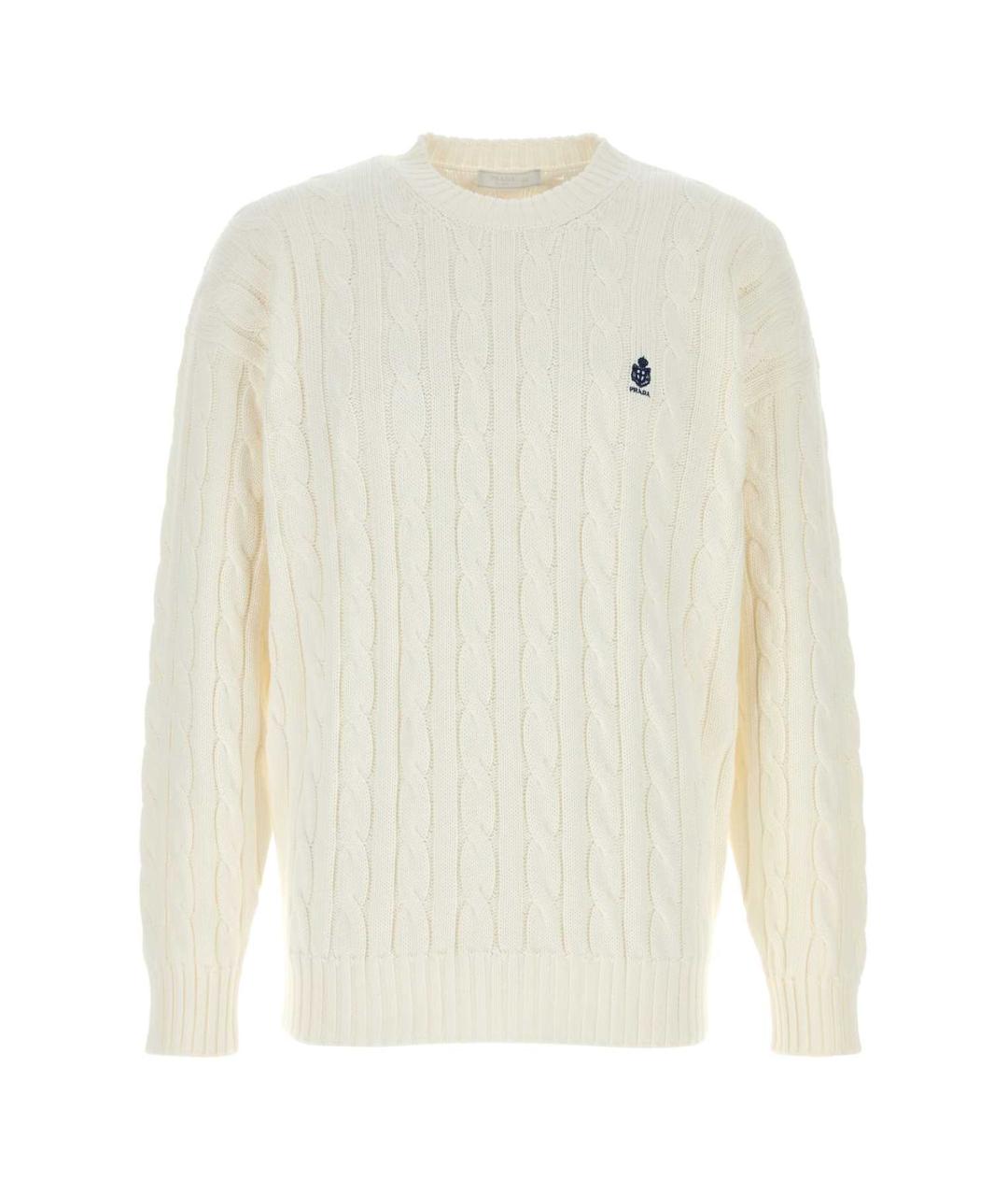 PRADA Белый хлопковый джемпер / свитер, фото 1