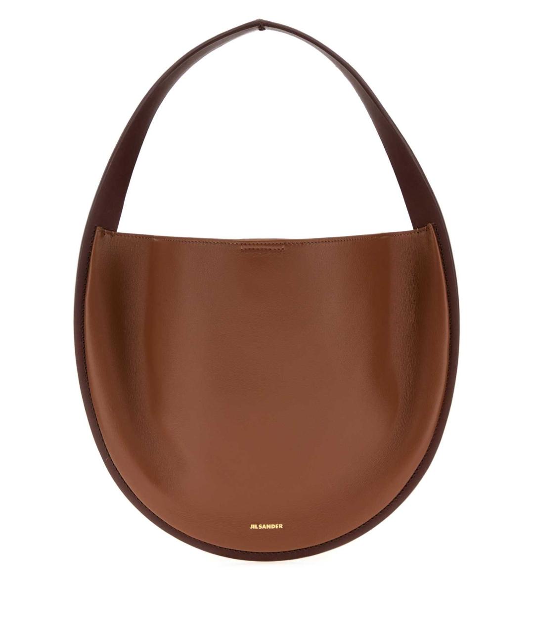 JIL SANDER Бежевая кожаная сумка с короткими ручками, фото 1