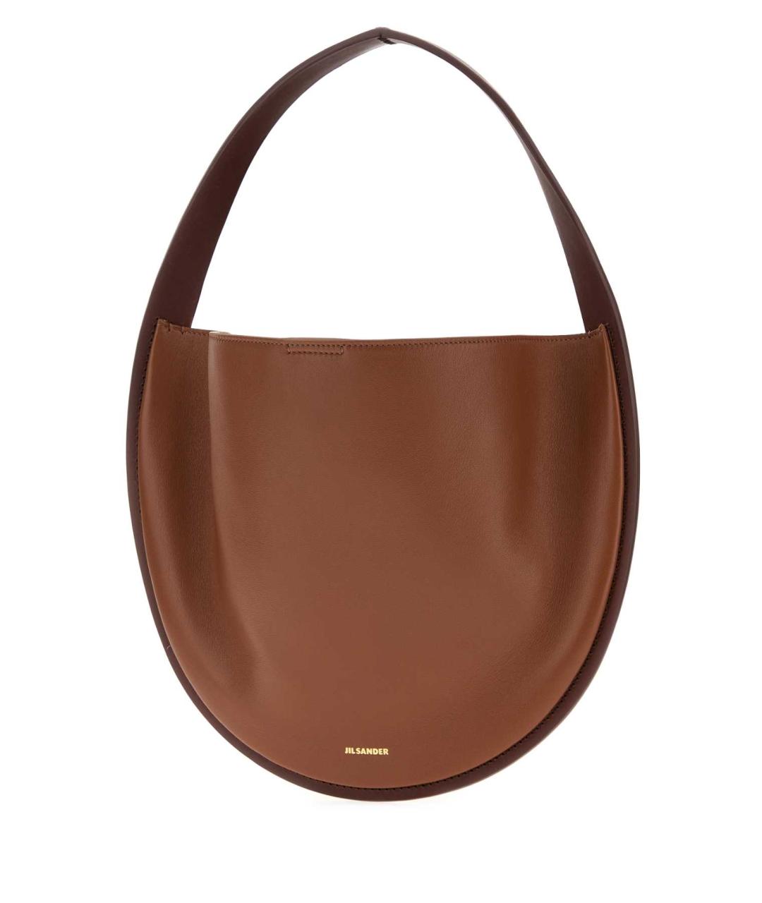 JIL SANDER Бежевая кожаная сумка с короткими ручками, фото 2