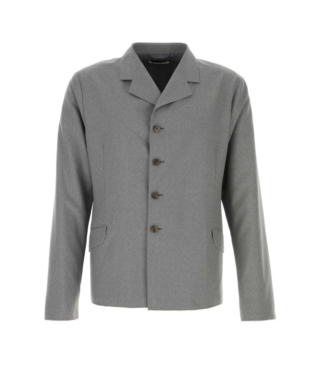 JIL SANDER Серый шерстяной пиджак, фото 1