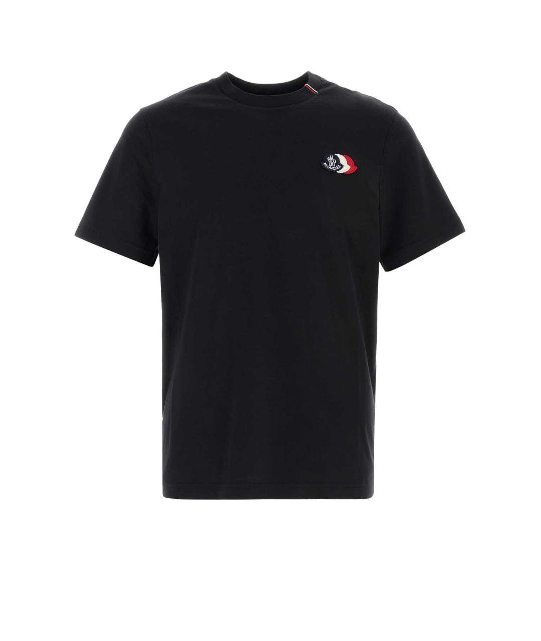 MONCLER Черная хлопковая футболка, фото 1