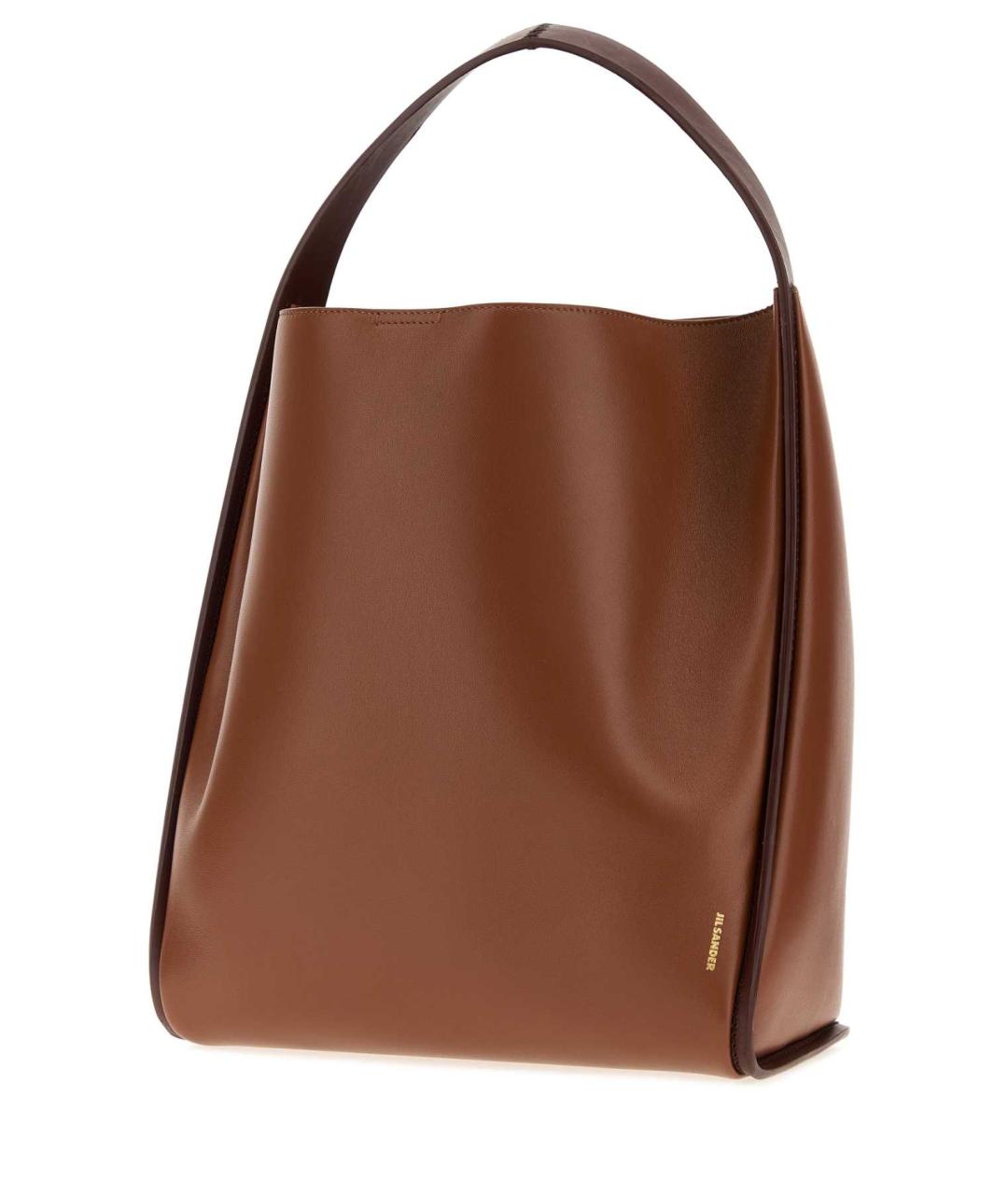 JIL SANDER Бежевая кожаная сумка тоут, фото 2