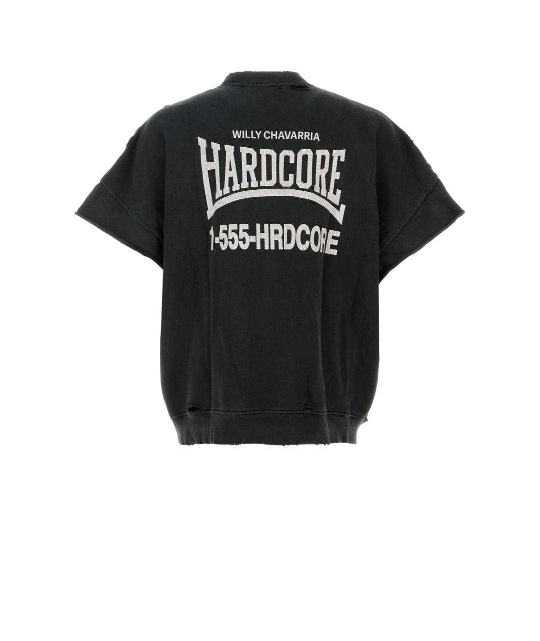 WILLY CHAVARRIA Черная хлопковая футболка, фото 2