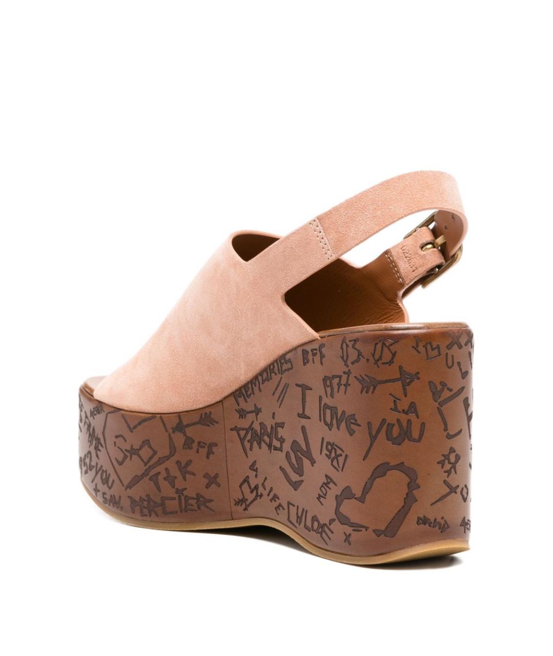 CHLOE Розовые замшевые босоножки, фото 3