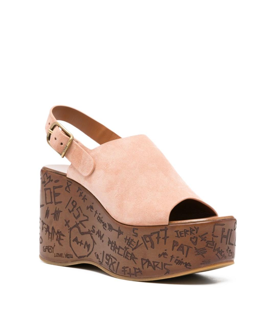 CHLOE Розовые замшевые босоножки, фото 4