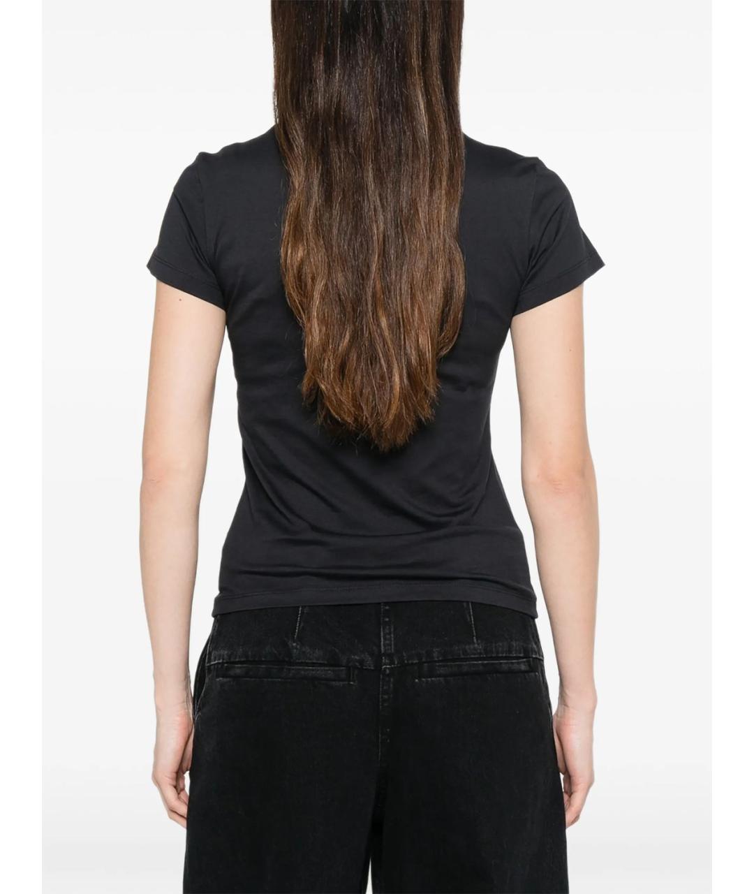 GANNI Черная хлопковая футболка, фото 5