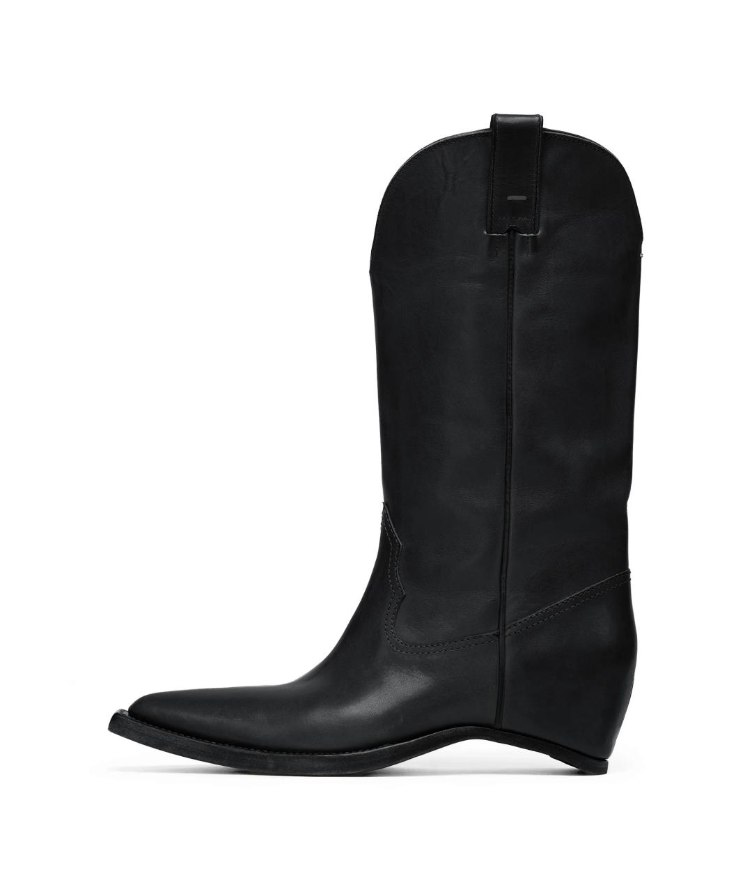 MAISON MARGIELA Черные кожаные сапоги, фото 6