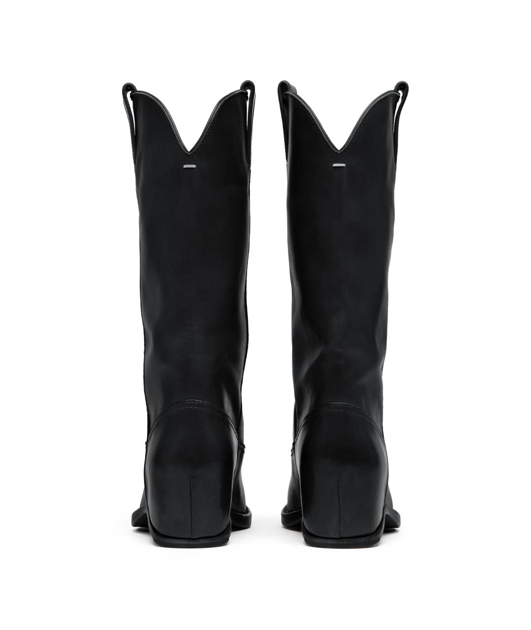 MAISON MARGIELA Черные кожаные сапоги, фото 5