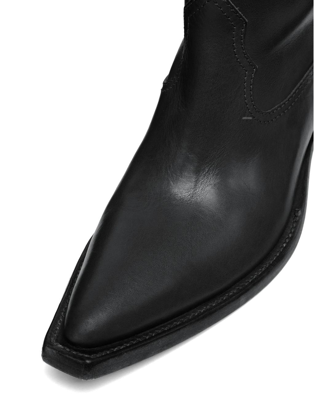 MAISON MARGIELA Черные кожаные сапоги, фото 2