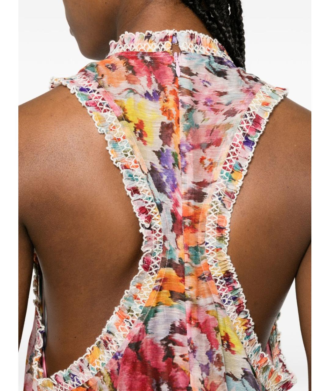 ZIMMERMANN Мульти льняное повседневное платье, фото 4