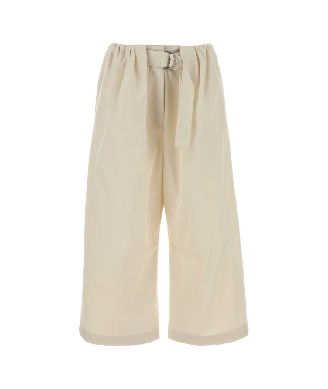 LOEWE Бежевые хлопковые прямые брюки, фото 1