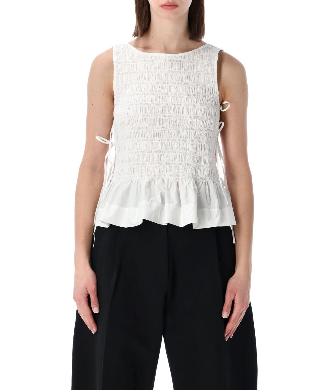 GANNI Белая хлопковая майка, фото 1