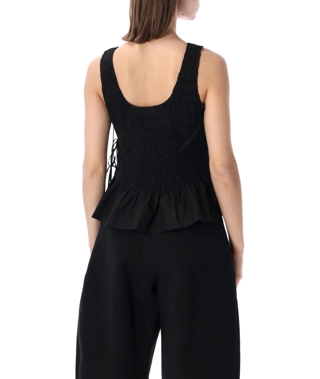 GANNI Черная хлопковая майка, фото 2