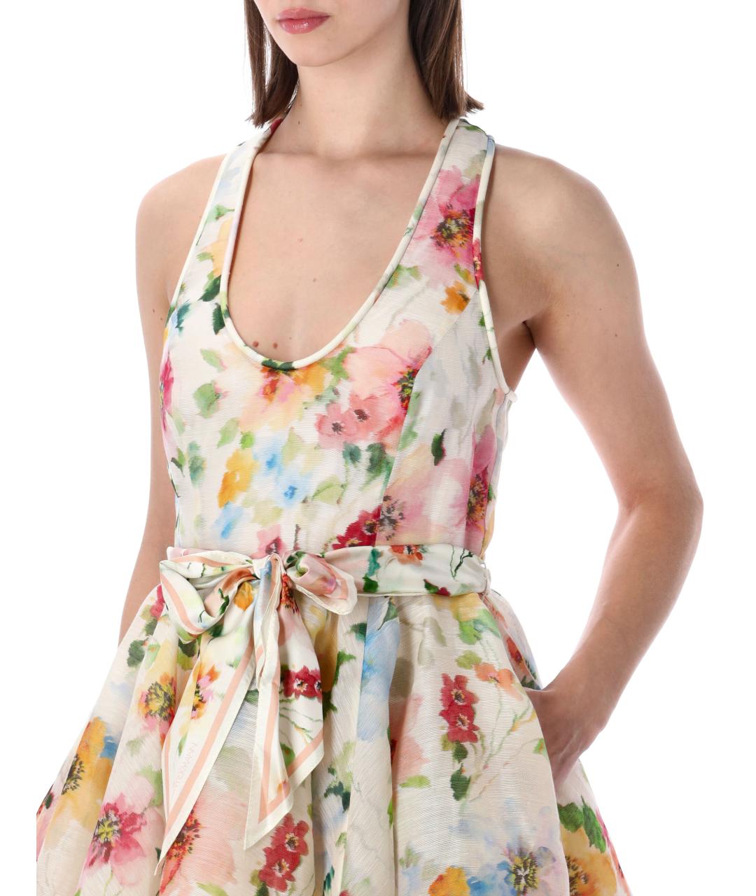 ZIMMERMANN Мульти льняное повседневное платье, фото 3