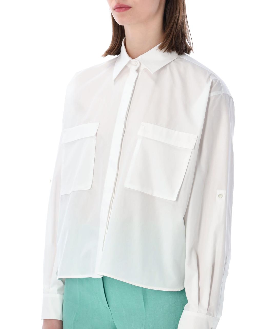 MAX MARA Белая хлопковая рубашка, фото 3