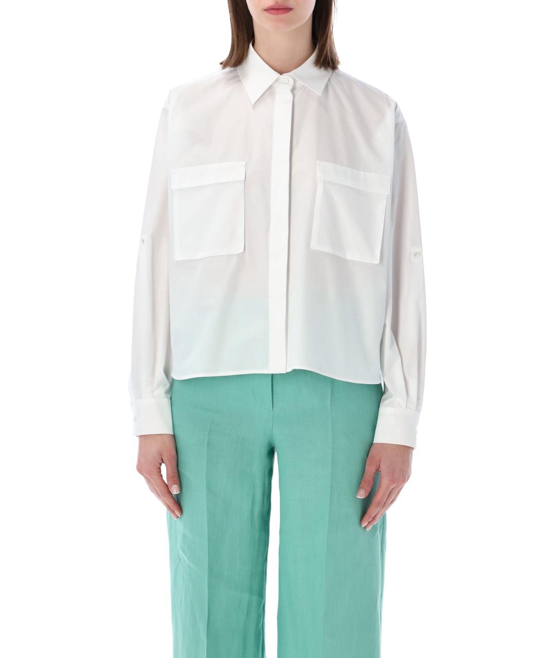 MAX MARA Белая хлопковая рубашка, фото 1