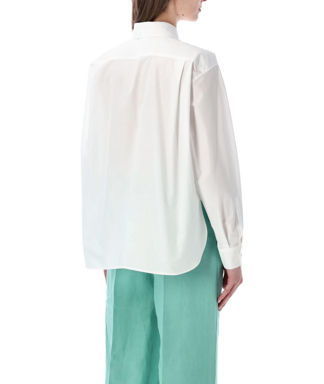 MAX MARA Белая хлопковая рубашка, фото 2