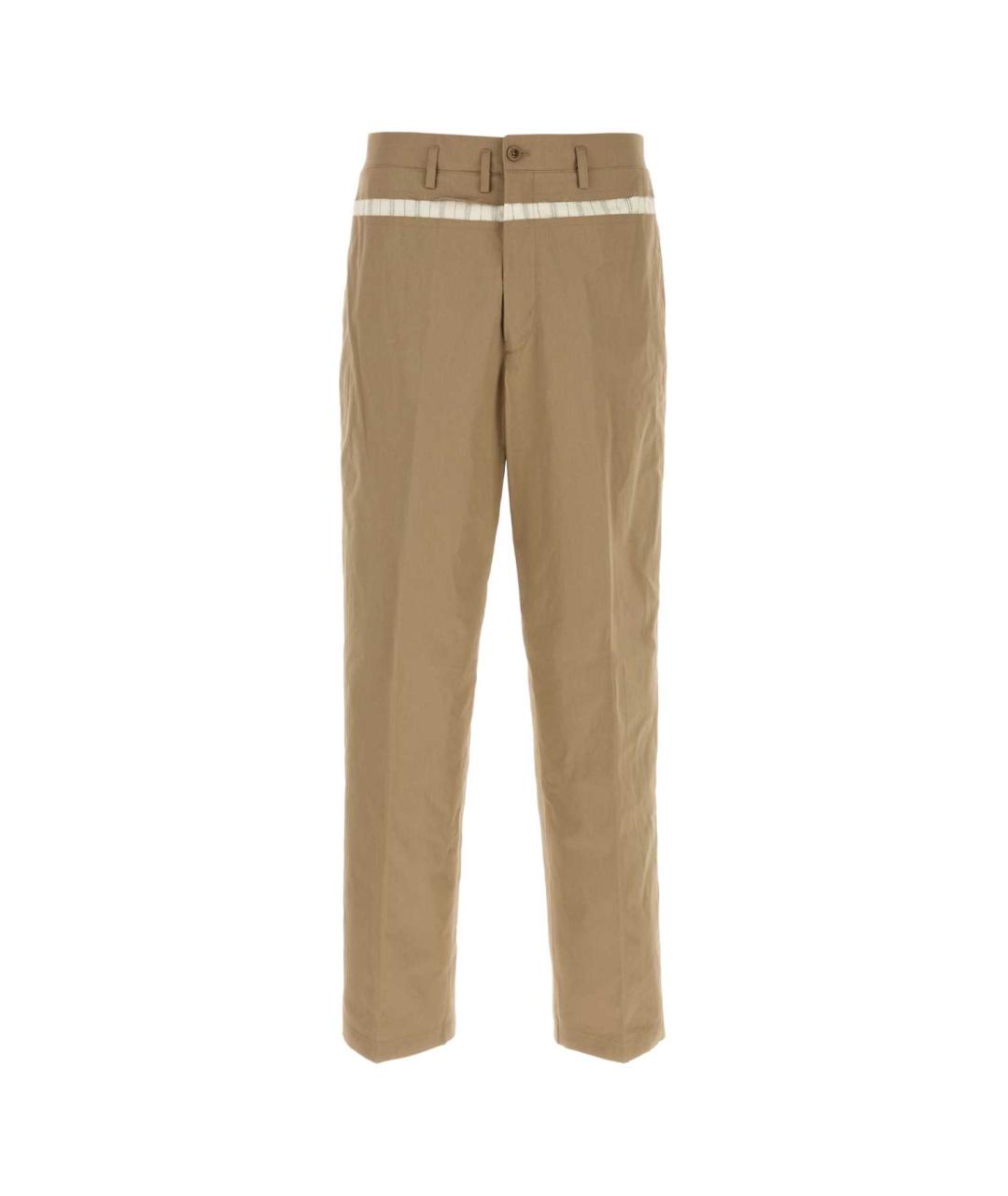 MAISON MARGIELA Бежевые хлопковые повседневные брюки, фото 1