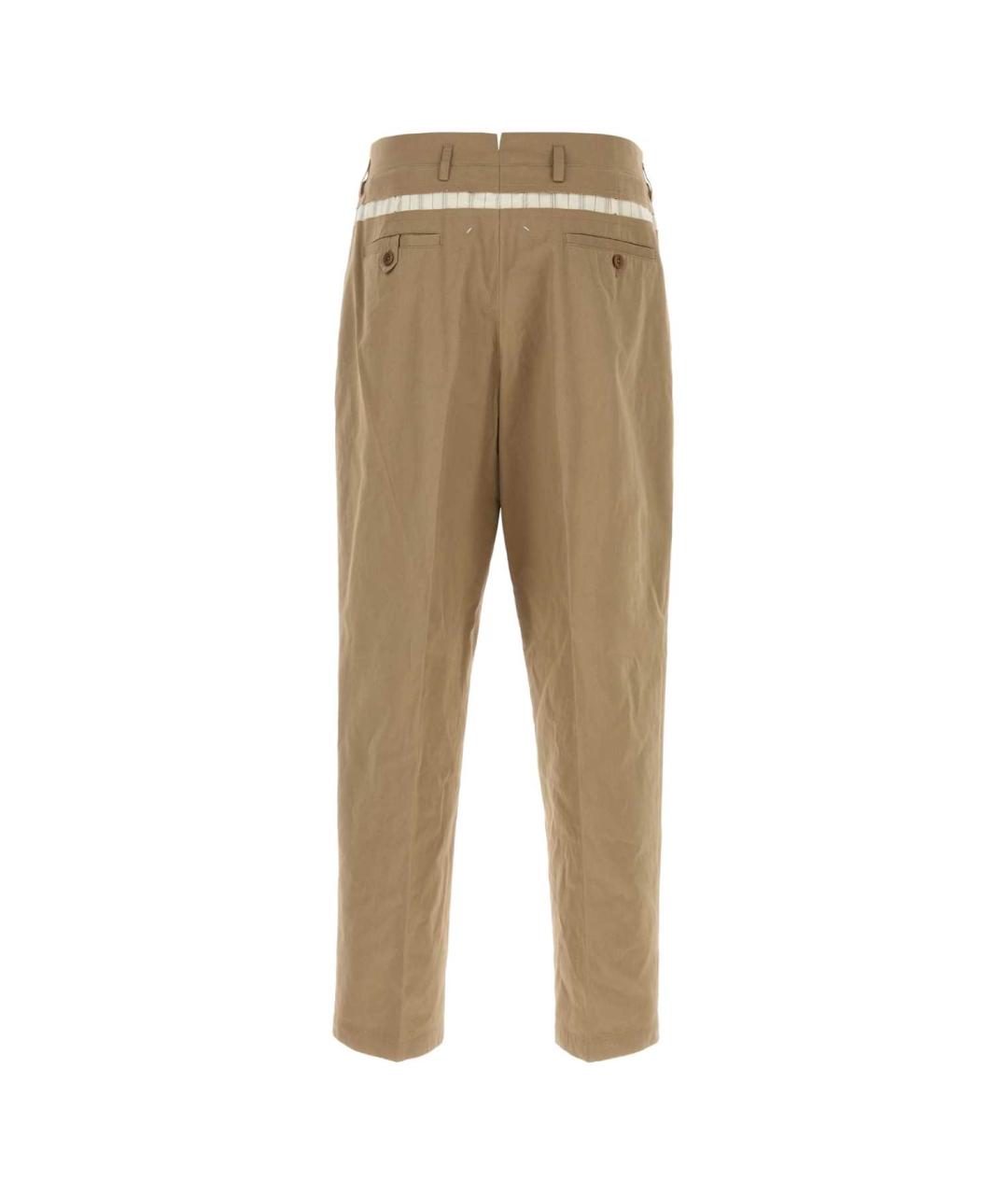 MAISON MARGIELA Бежевые хлопковые повседневные брюки, фото 2