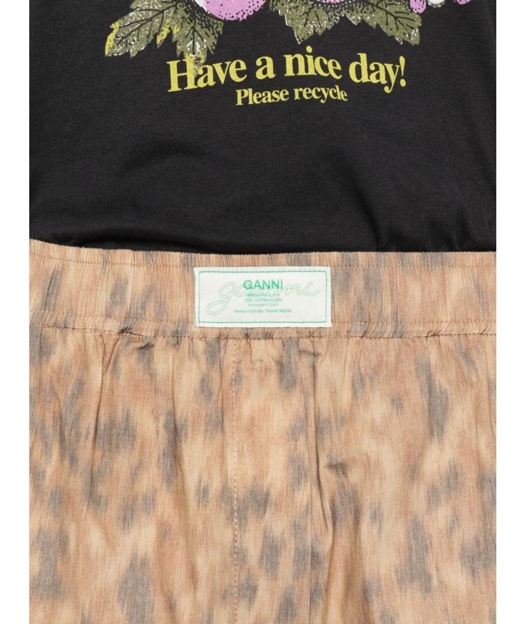 GANNI Бежевые хлопковые шорты, фото 4