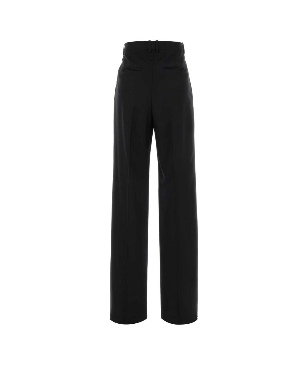 SAINT LAURENT Черные шерстяные прямые брюки, фото 2