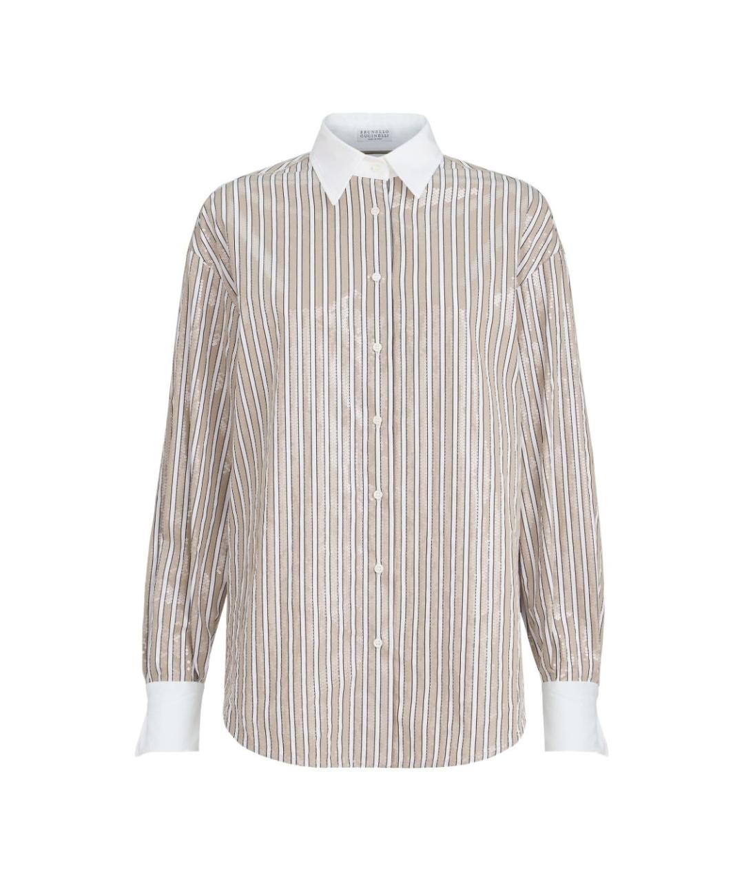 BRUNELLO CUCINELLI Бежевая хлопковая рубашка, фото 1